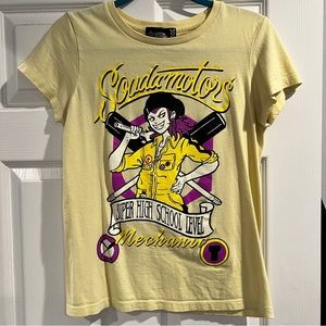 Listen Flavor x Dangan Ronpa Souda limited edition pastel yellow T-shirt
